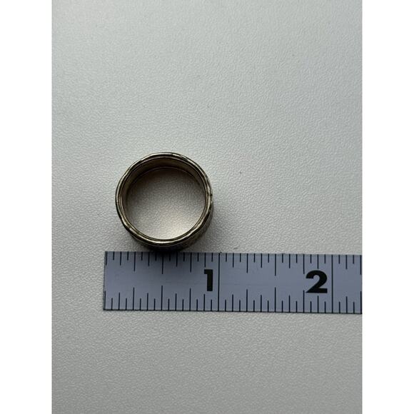 Sisae Sterling Silver Band Ring Flowers Size 6 - Picture 2 of 11